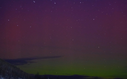 “西瓜极光”映亮根河夜空